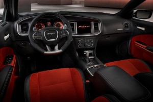 2015 Dodge Charger SRT Hellcat (shown in Ruby Red Alcantara suede/black leather)