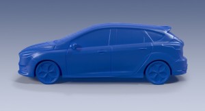 3D printed model of the Ford Focus ST from the Ford 3D Store.