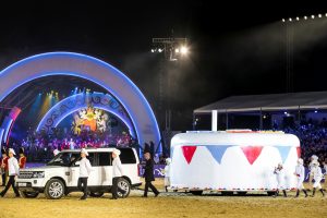 A Land Rover Discovery was used to tow in the unique birthday cake as part of Her Majesty the Queen’s 90th Birthday Celebrations at Windsor
