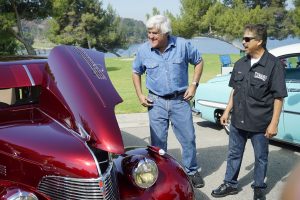 JAY LENO'S GARAGE -- Pictured: Jay Leno. "Jay Leno's Garage" premieres Wednesday, October 7 on CNBC. -- (Photo by: Paul Drinkwater/CNBC)